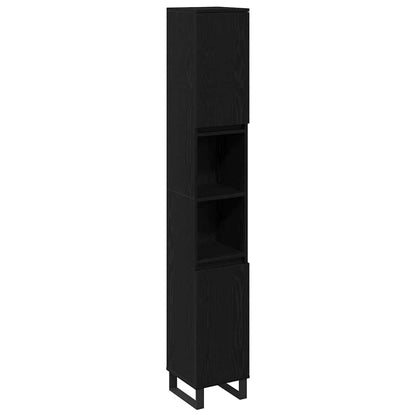 Set di mobili per il bagno Montaggio a parete 3 pcs Rovere Nero