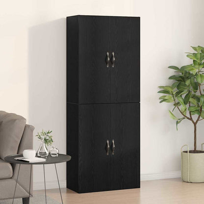 Mobiletto a muro 2 pcs Rovere Nero 69,5 x 34 x 90 cm