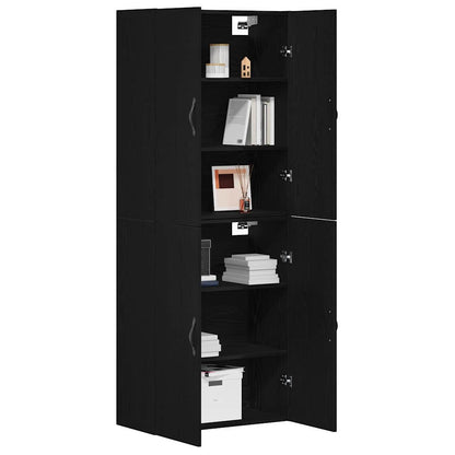 Mobiletto a muro 2 pcs Rovere Nero 69,5 x 34 x 90 cm