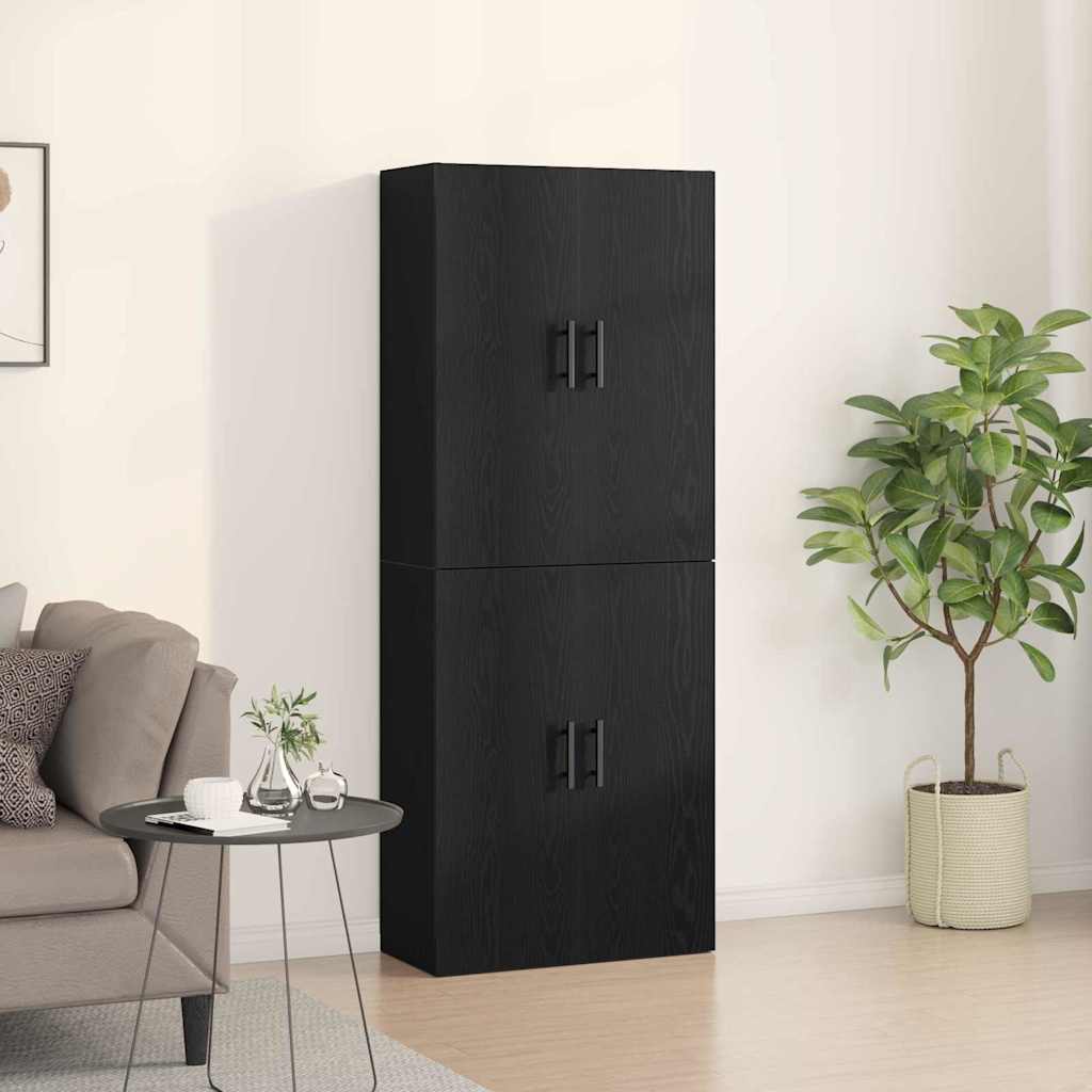 Mobiletto a muro 2 pcs Rovere Nero 69,5 x 34 x 90 cm
