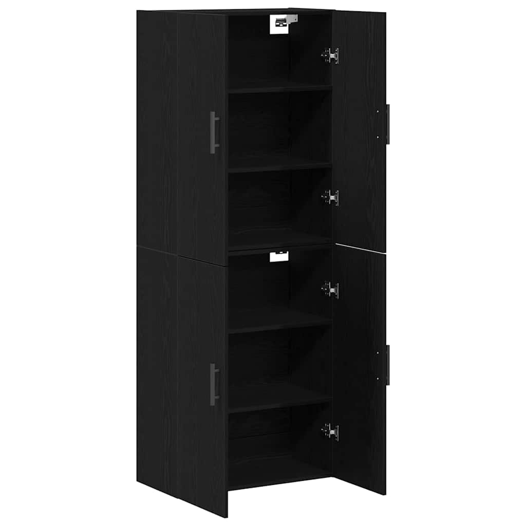 Mobiletto a muro 2 pcs Rovere Nero 69,5 x 34 x 90 cm