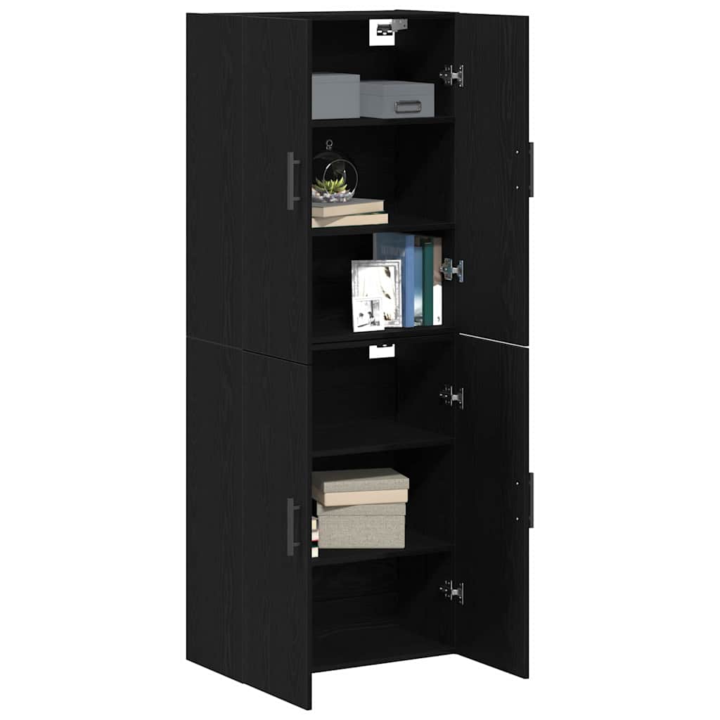 Mobiletto a muro 2 pcs Rovere Nero 69,5 x 34 x 90 cm