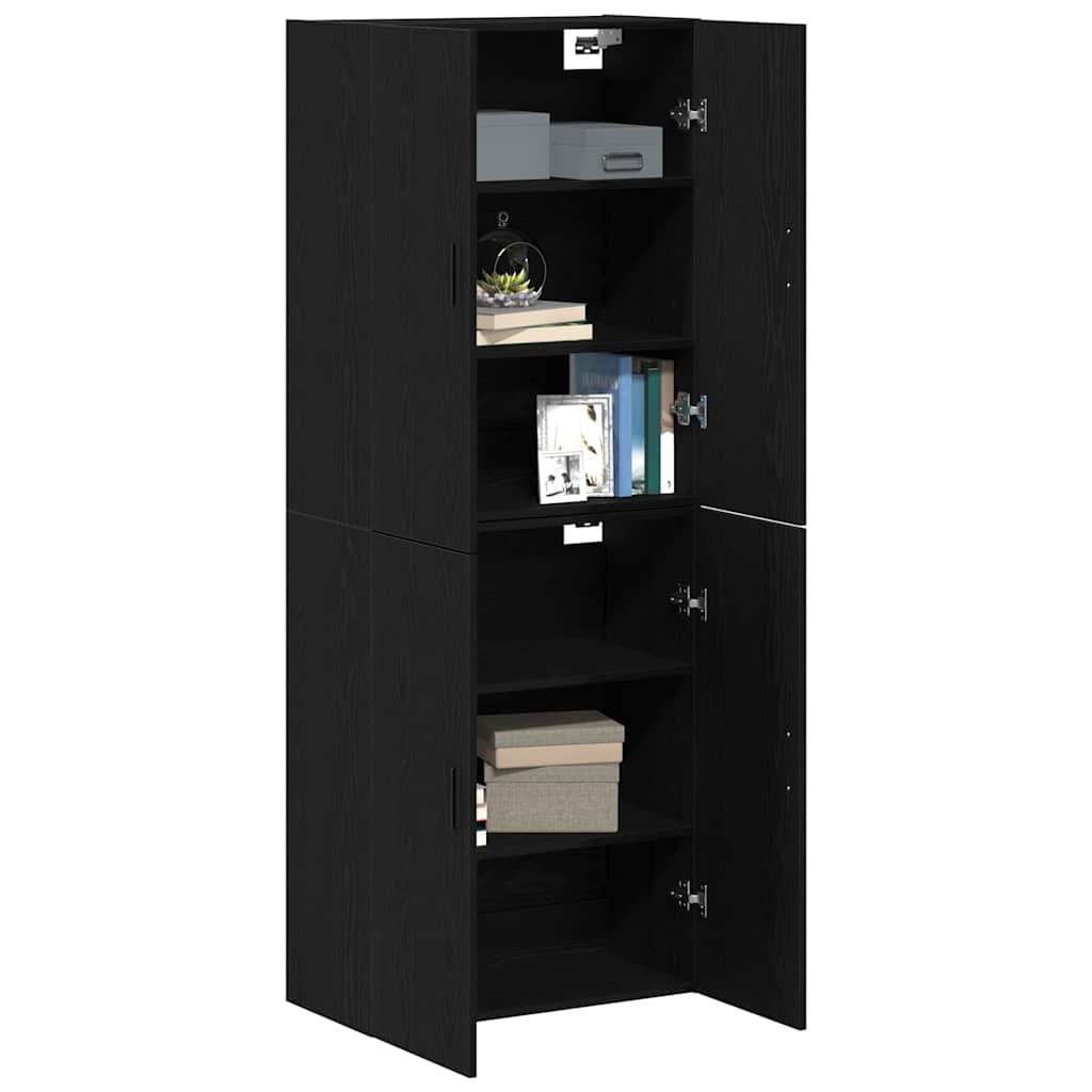 Mobiletto a muro 2 pcs Rovere Nero 69,5 x 34 x 90 cm