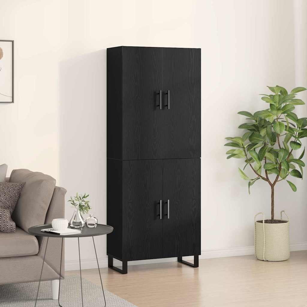 Credenza 2 pcs Rovere nero 69,5 x 34 x 180 cm