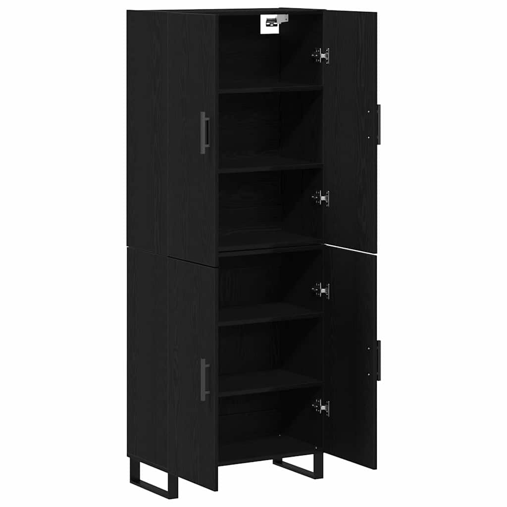 Credenza 2 pcs Rovere nero 69,5 x 34 x 180 cm