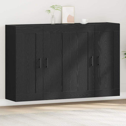 Mobile a muro 2 pcs Rovere Nero 69,5 x 34 x 90 cm