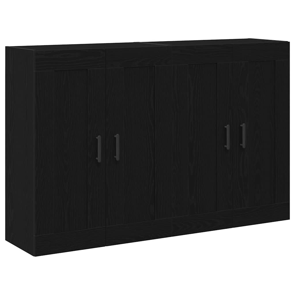 Mobile a muro 2 pcs Rovere Nero 69,5 x 34 x 90 cm