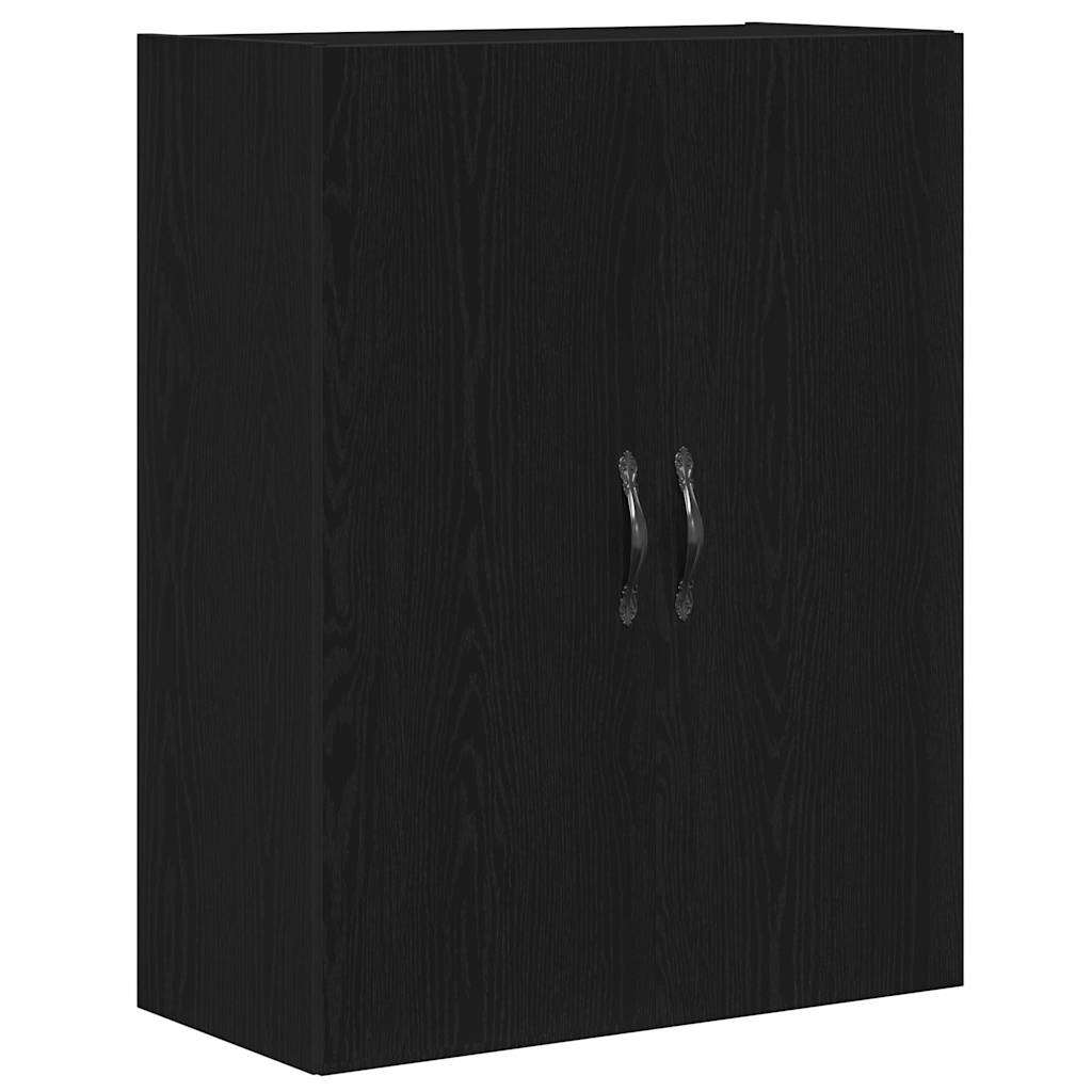 Credenza 2 pcs Rovere Nero Legno ingegnerizzato e vetro