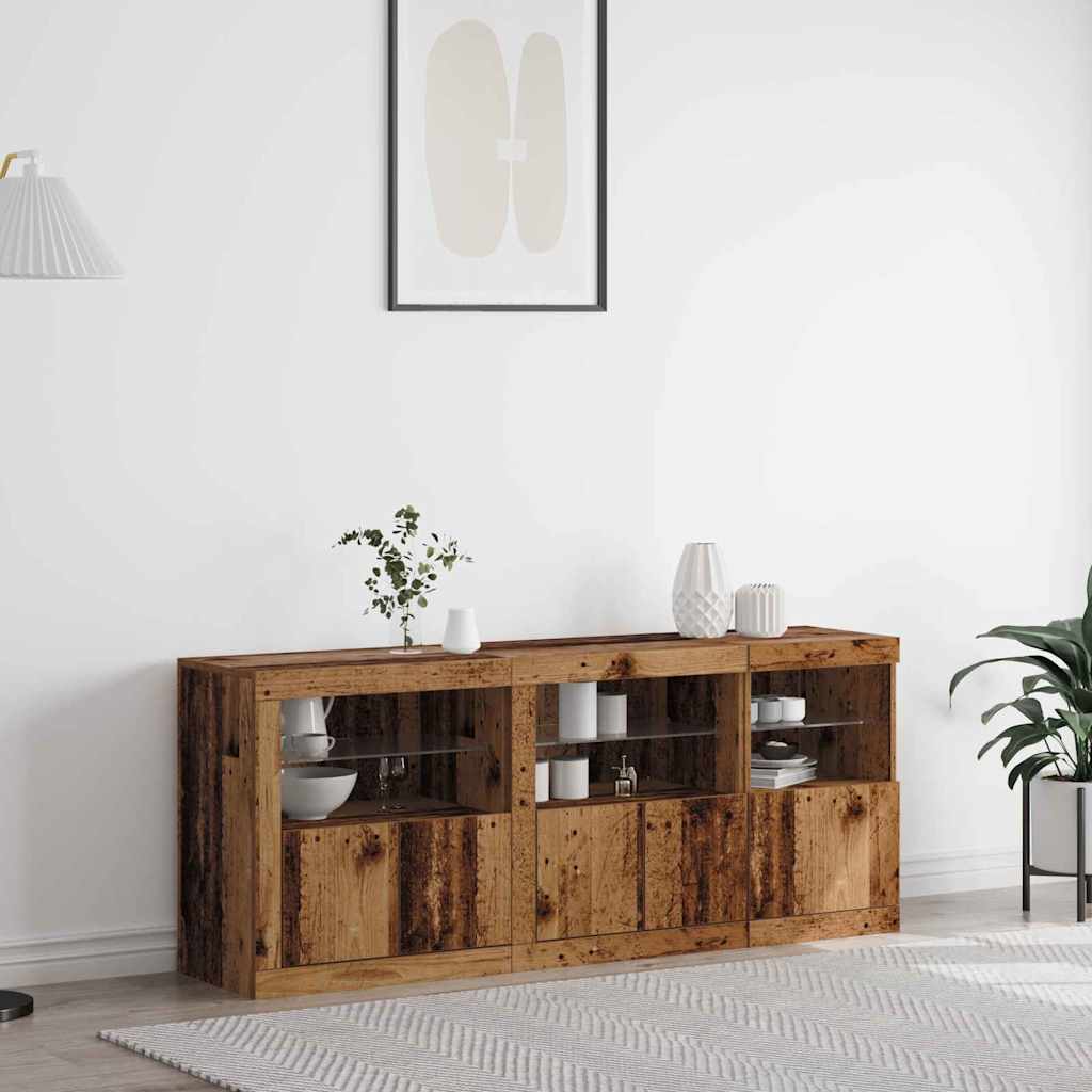 Madia LED Legno vecchio 162 x 37 x 67 cm Legno multistrato
