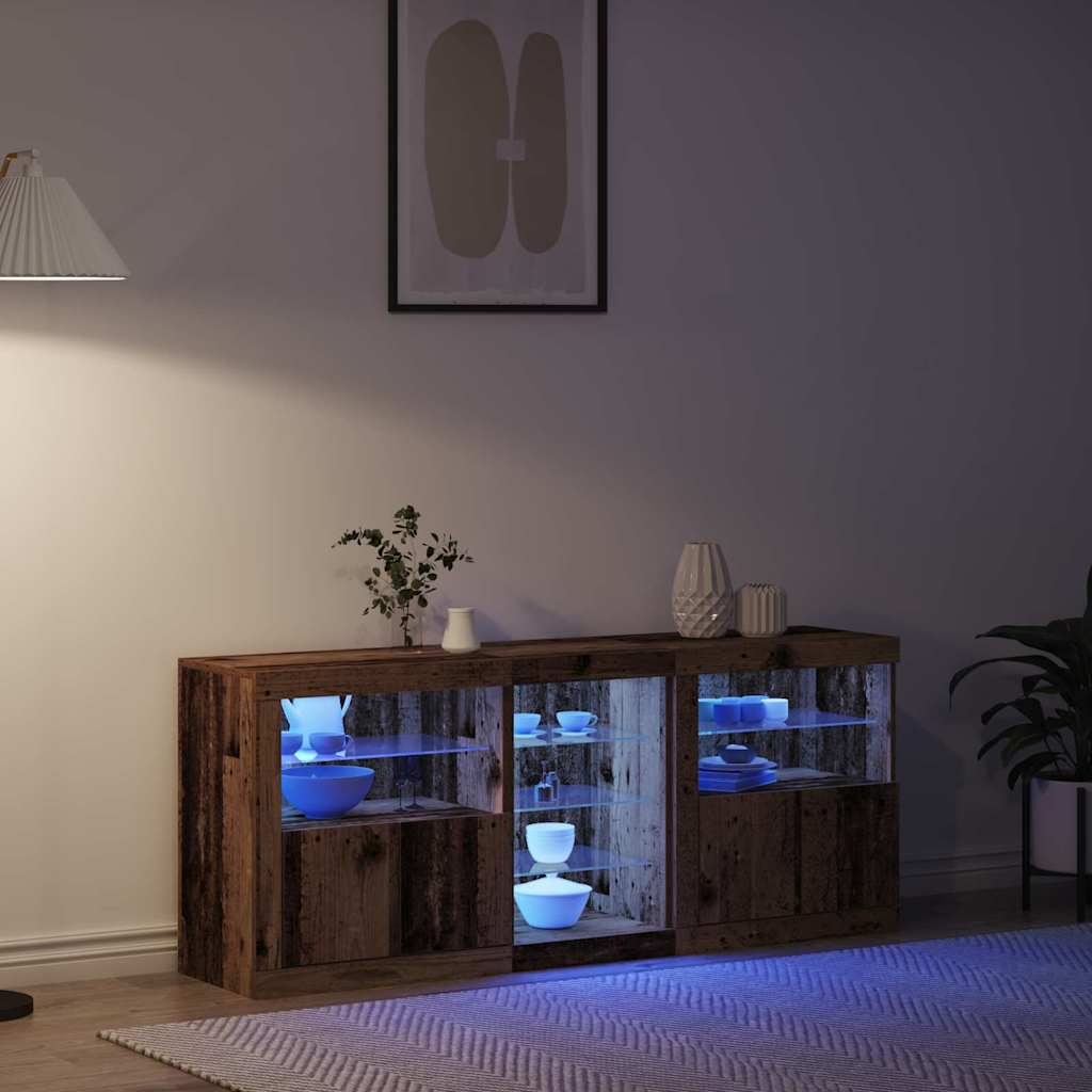Madia LED Legno vecchio 162 x 37 x 67 cm Legno multistrato