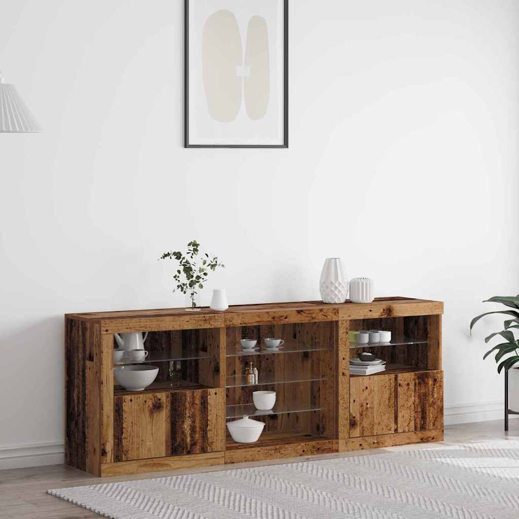 Madia LED Legno vecchio 181,5 x 37 x 67 cm Legno multistrato
