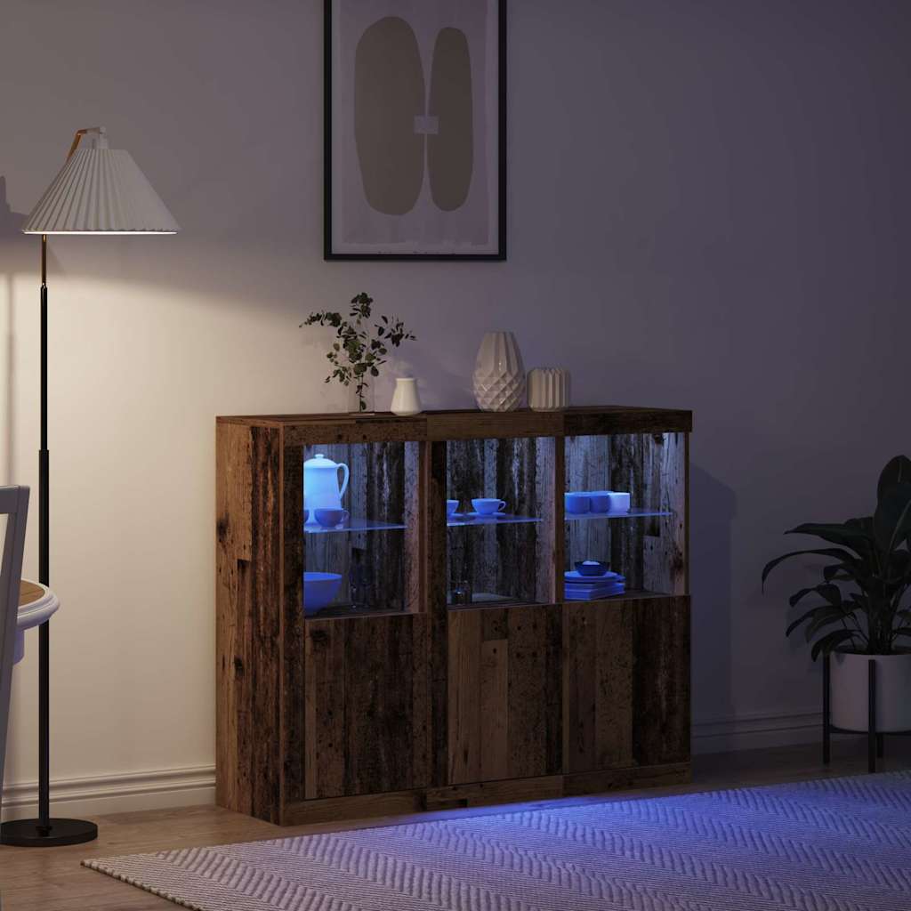 Madia LED 3 pcs Legno vecchio 123 x 37 x 100 cm