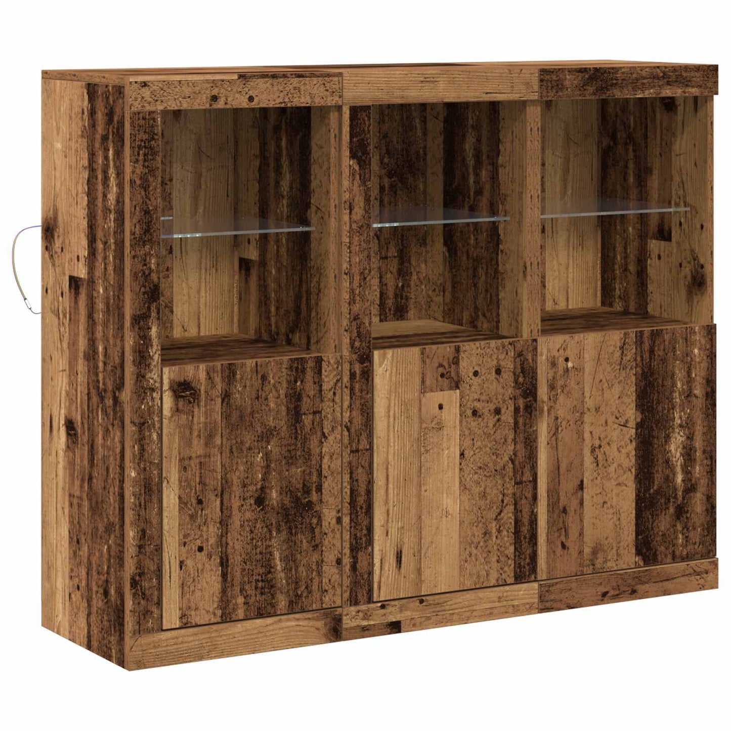 Madia LED 3 pcs Legno vecchio 123 x 37 x 100 cm