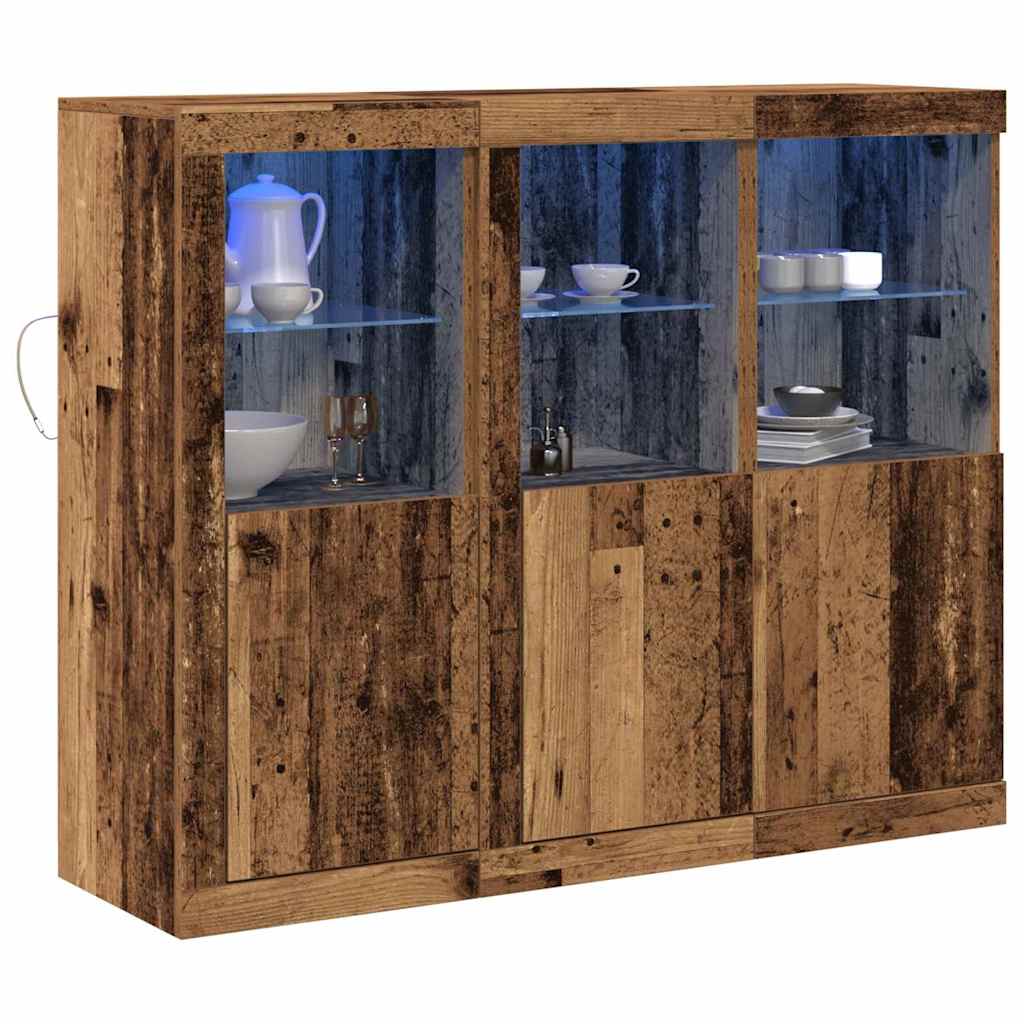Madia LED 3 pcs Legno vecchio 123 x 37 x 100 cm