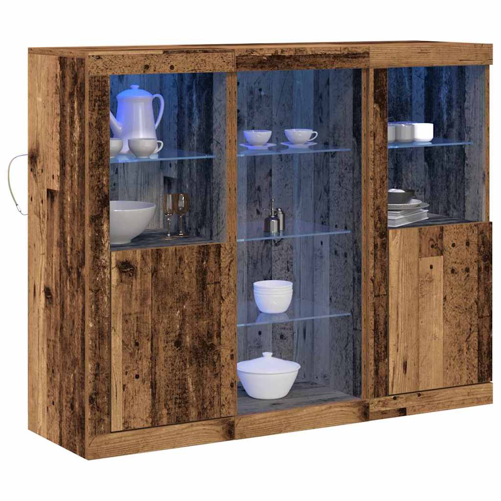 Madia LED Legno vecchio 123 x 37 x 100 cm Legno multistrato