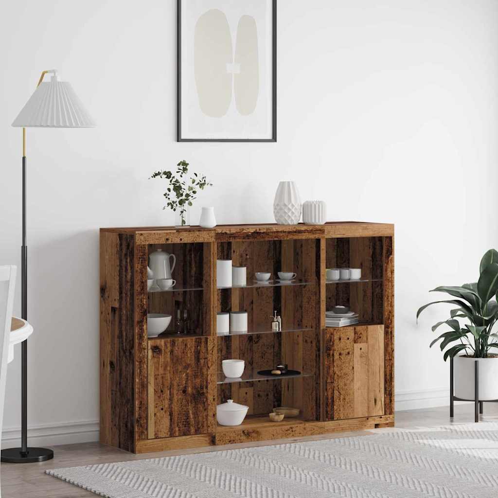 Madia LED Legno vecchio 142,5 x 37 x 100 cm Legno multistrato