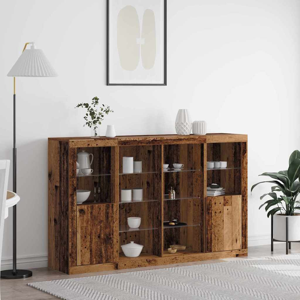 Madia LED Legno vecchio 163 x 37 x 100 cm Legno multistrato