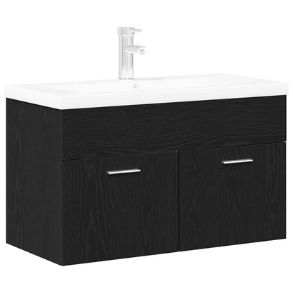 Mobile da Bagno Rovere Nero 80 x 38,5 x 46 cm Legno multistrato