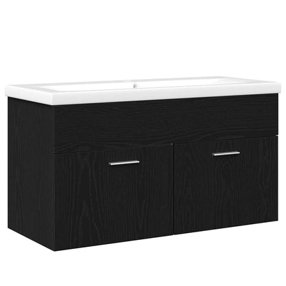 Mobile da Bagno Rovere Nero 90 x 38,5 x 46 cm Legno multistrato