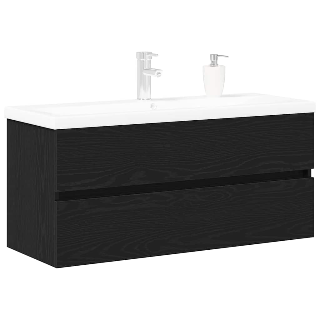 Armadio per Lavabo da Bagno Rovere Nero 100 x 39 x 62 cm
