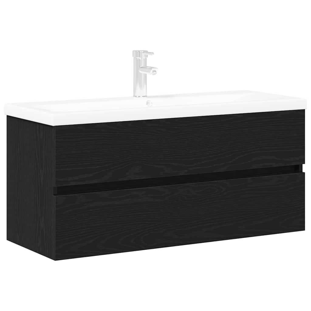 Armadio per Lavabo da Bagno Rovere Nero 80 x 39 x 62 cm