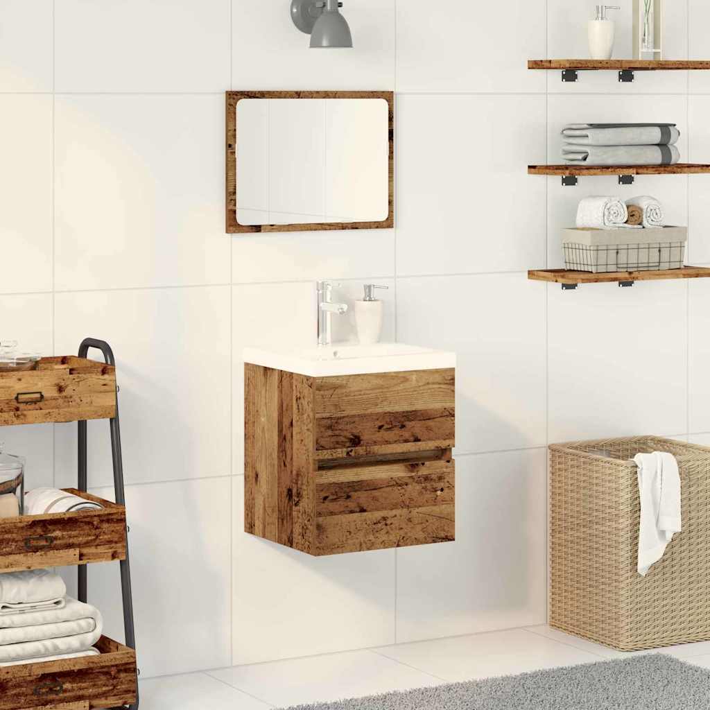 Armadio per Lavabo da Bagno Rovere Nero 80 x 39 x 62 cm