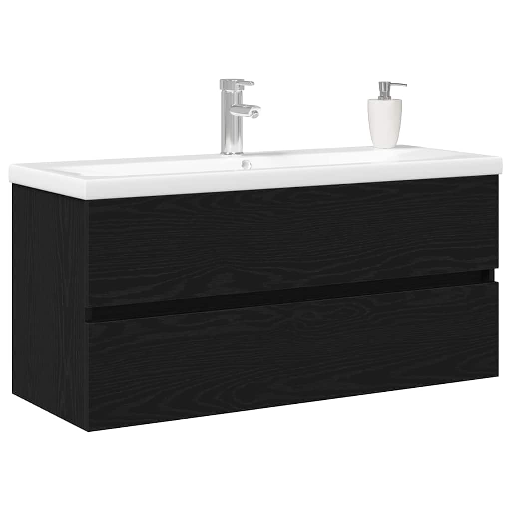 Armadio per Lavabo da Bagno Rovere Nero 100 x 39 x 62 cm