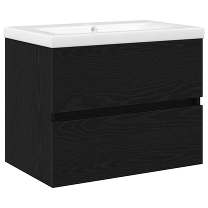 Armadio per Lavabo da Bagno Rovere Nero 80 x 39 x 62 cm