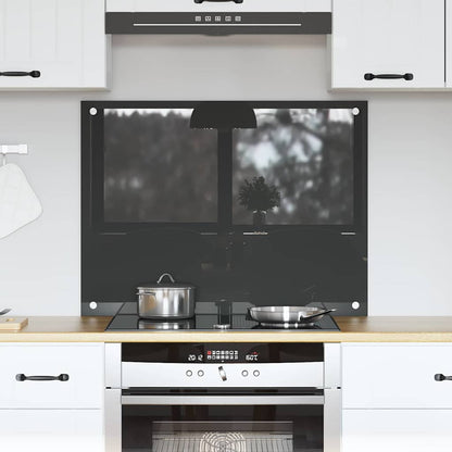 Schienale da cucina Grigio scuro 80 x 60 cm vetro temperato