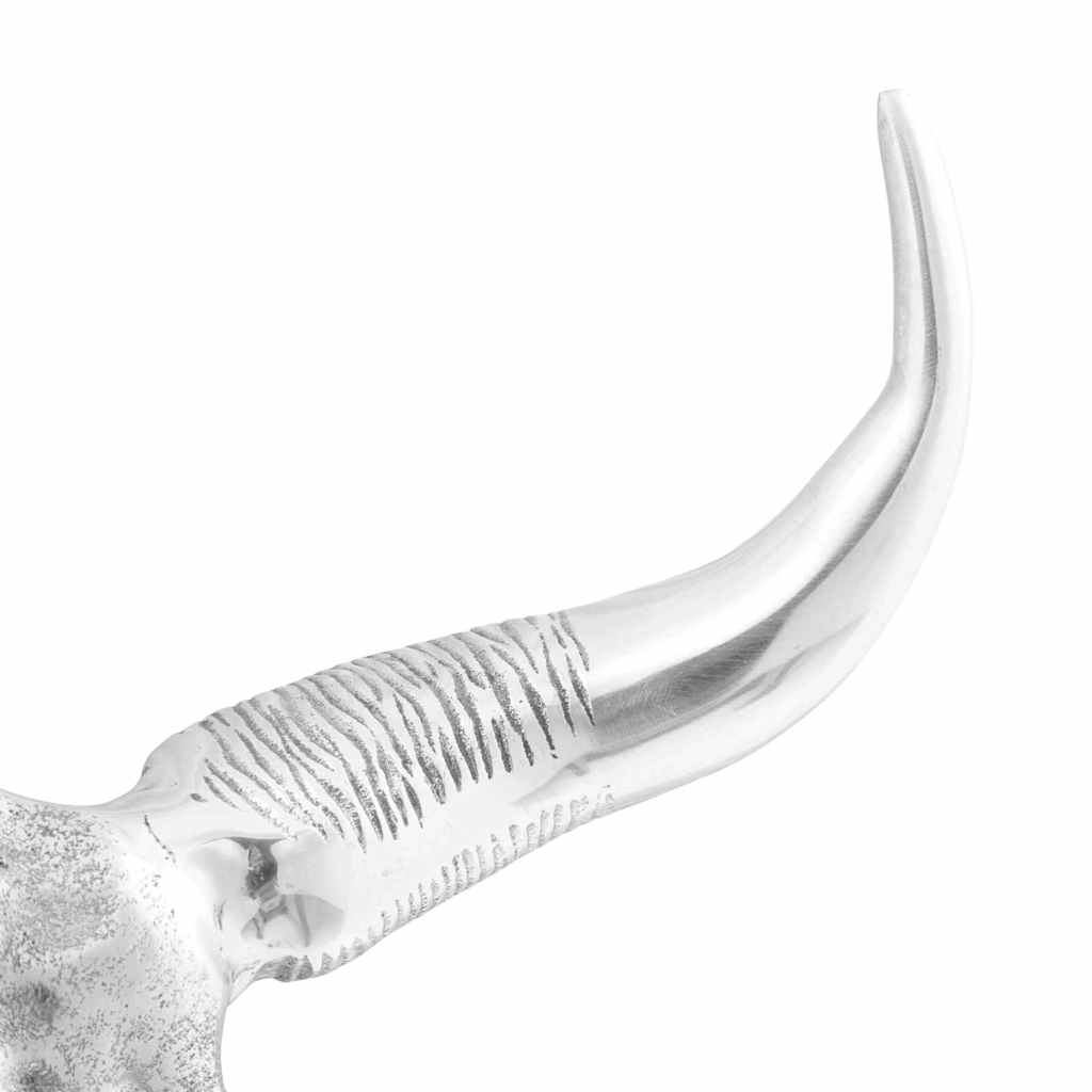 Teschio di toro Argento 53 x 11 x 40 cm Alluminio