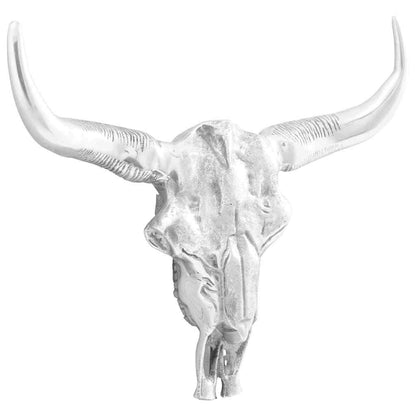 Teschio di toro Argento 53 x 11 x 40 cm Alluminio