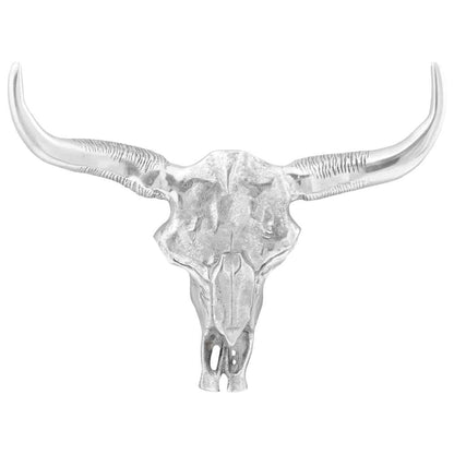 Teschio di toro Argento 53 x 11 x 40 cm Alluminio