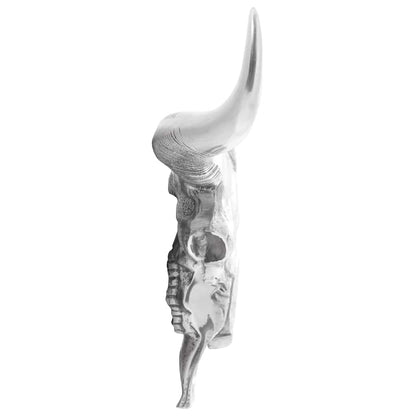 Teschio di toro Argento 53 x 11 x 40 cm Alluminio
