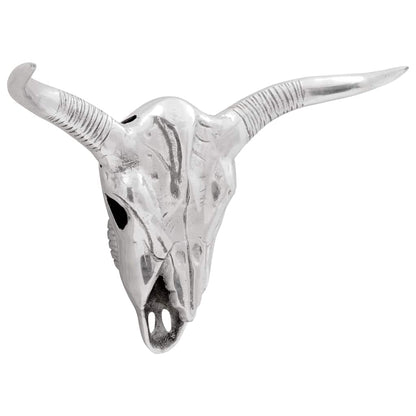 Teschio di toro Argento 49 x 10 x 36 cm Alluminio