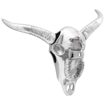 Teschio di toro Argento 34 x 13 x 53 cm Alluminio