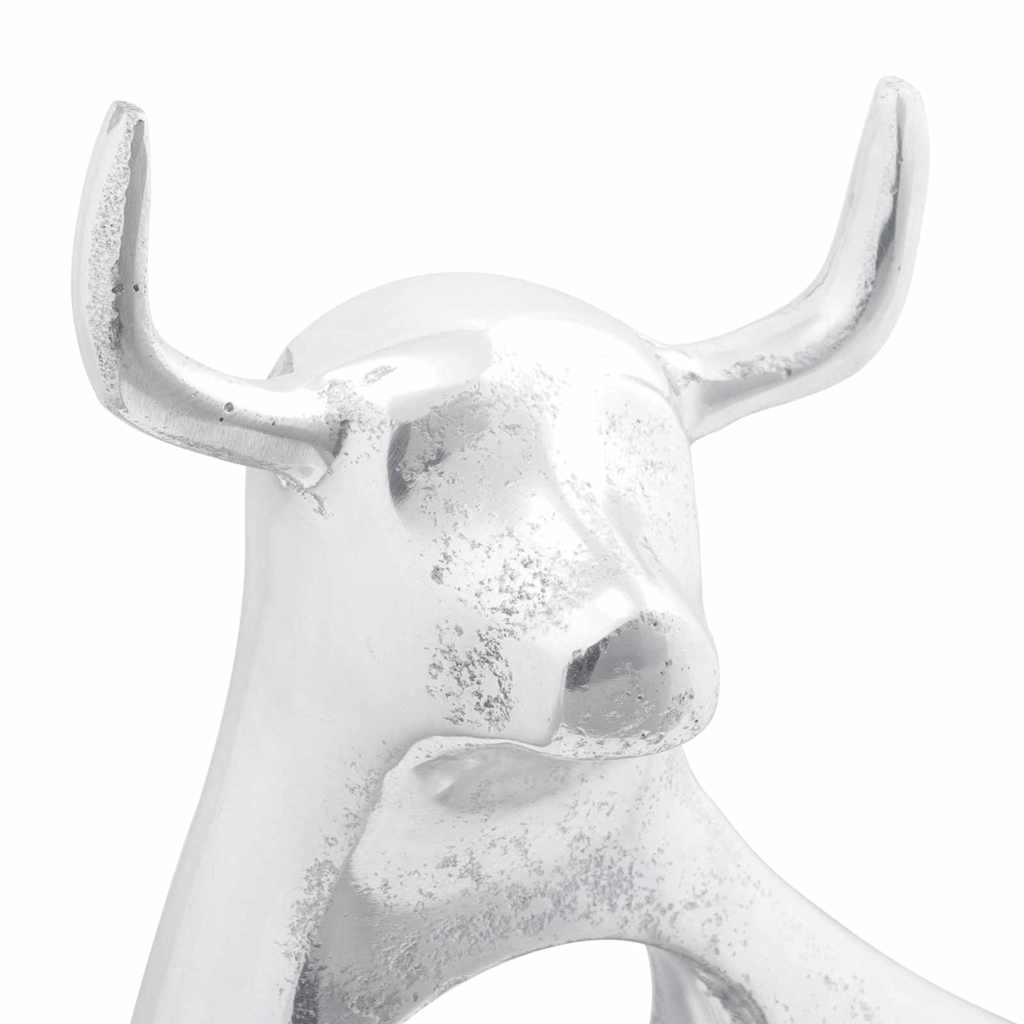 Scultura di toro Argento 22 x 9.5 x 34 cm Alluminio