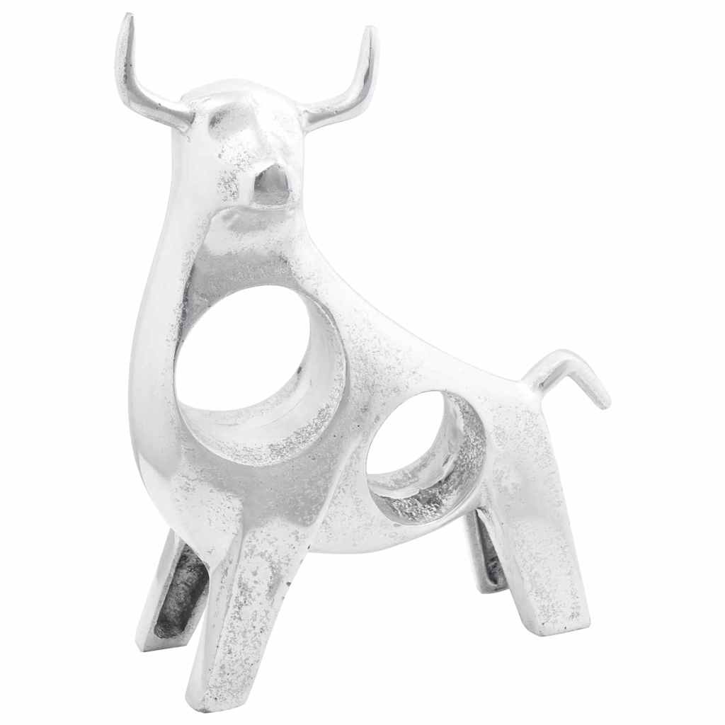 Scultura di toro Argento 22 x 9.5 x 34 cm Alluminio