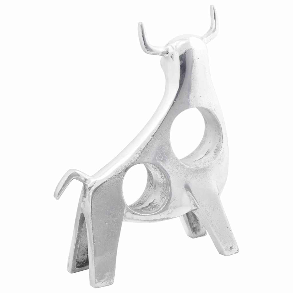 Scultura di toro Argento 22 x 9.5 x 34 cm Alluminio