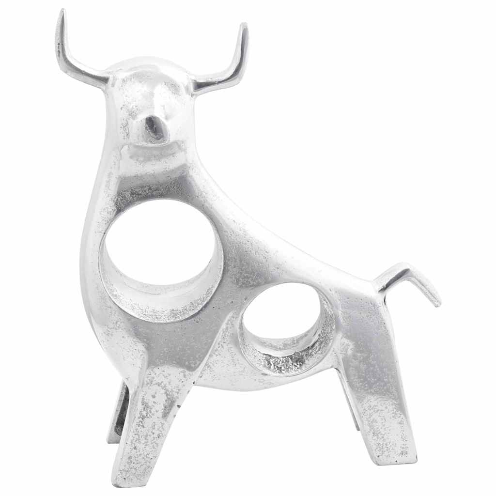 Scultura di toro Argento 22 x 9.5 x 34 cm Alluminio