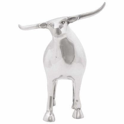 Scultura di toro Argento 20 x 17 x 23 cm Alluminio