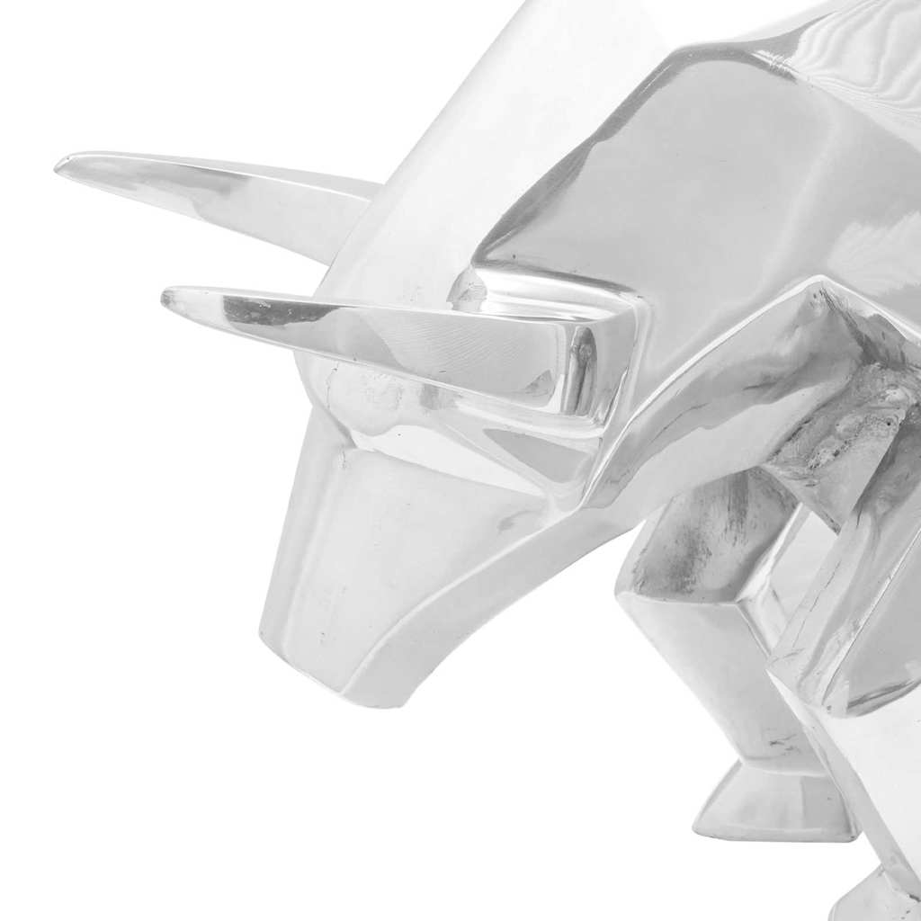 Scultura di toro Argento 74 x 23 x 39 cm Alluminio