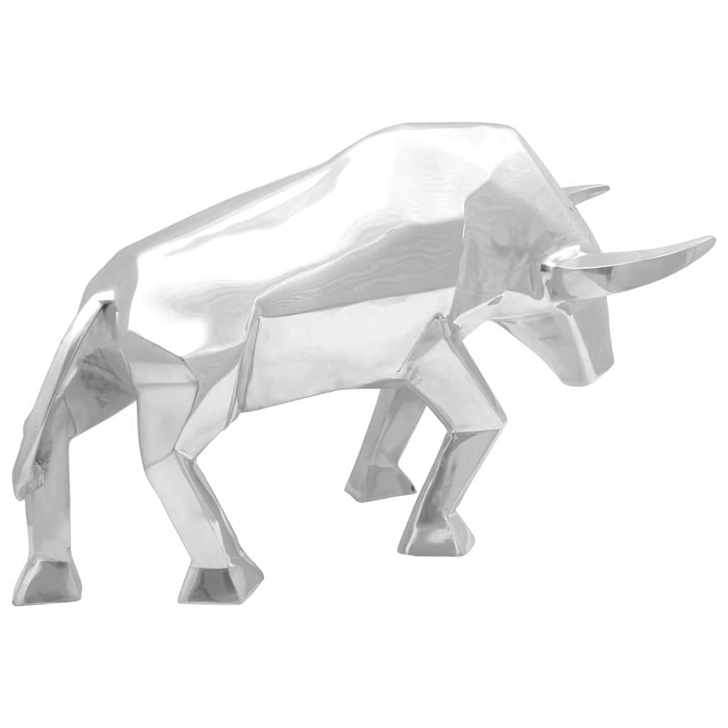 Scultura di toro Argento 74 x 23 x 39 cm Alluminio