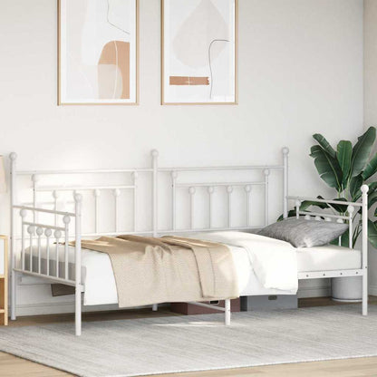 Struttura per letto di giorno Bianco 100 x 190 cm Acciaio