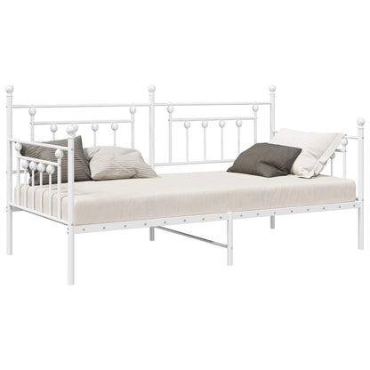 Struttura per letto di giorno Bianco 100 x 190 cm Acciaio