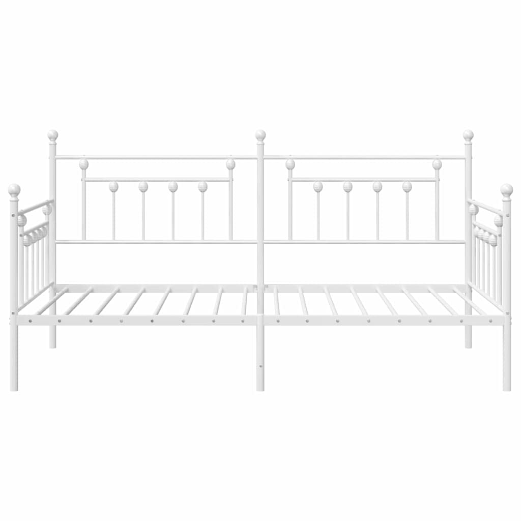 Struttura per letto di giorno Bianco 100 x 190 cm Acciaio