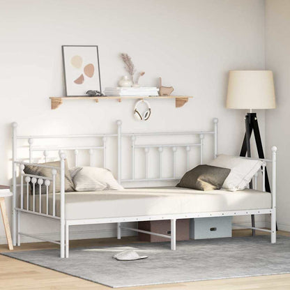 Struttura per letto di giorno Bianco 100 x 200 cm Acciaio