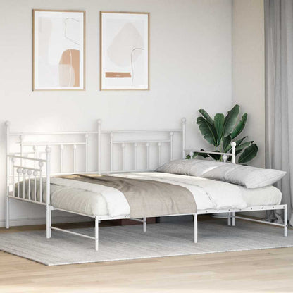 Struttura per letto di giorno Bianco 100 x 200 cm Acciaio