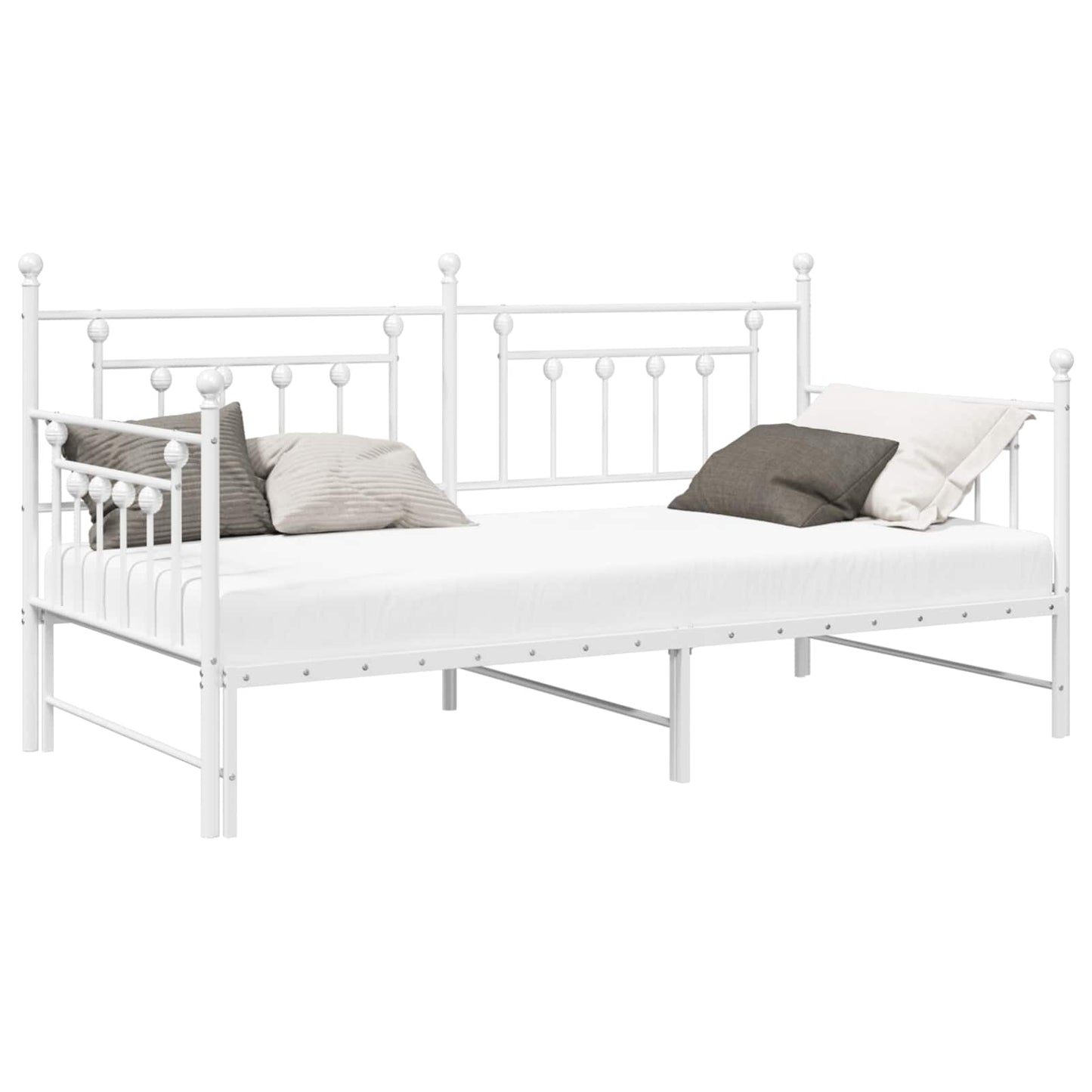 Struttura per letto di giorno Bianco 100 x 200 cm Acciaio