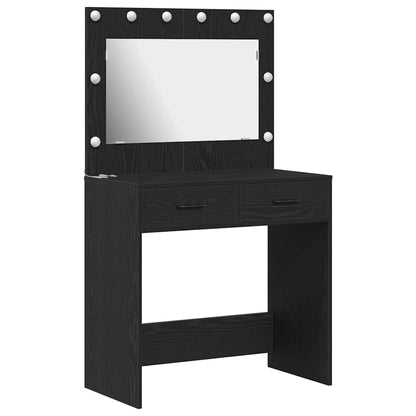 Tavolo da Trucco con cassetto Rovere Nero 78,5 x 41 x 135 cm