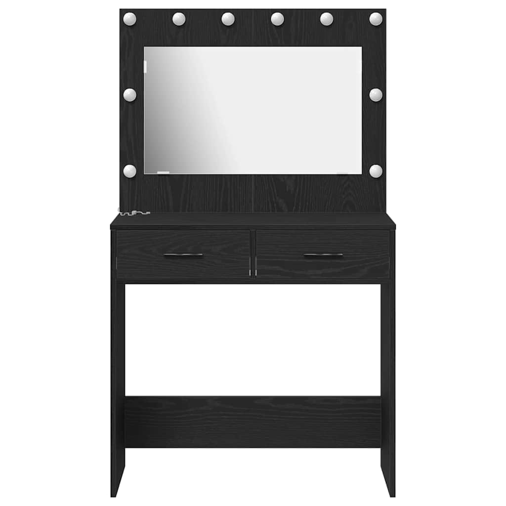 Tavolo da Trucco con cassetto Rovere Nero 78,5 x 41 x 135 cm